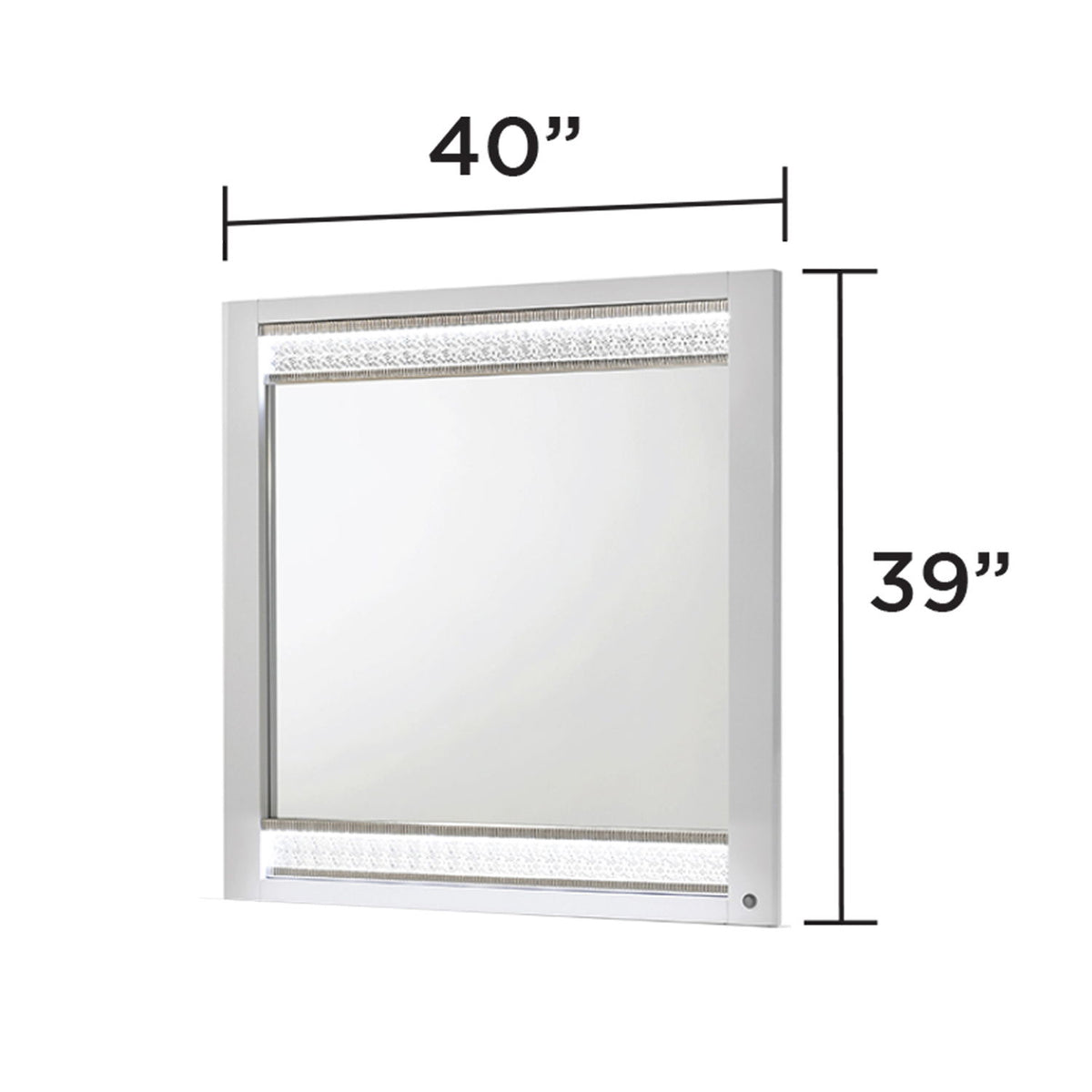Glam - Mirror With LED Lighting (Includes Mirror Only) - White
