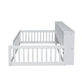 Floor Bed With Storage Cabinets And USB Ports