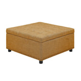 Tufted Storage Ottoman With Button Tufting And Nailhead Trim