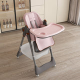 Adjustable Baby High Chair 0-6 Years, Portable Infant Feeding Seat With Safety Belt, Silent Lockable Wheels