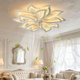 Ceiling Fan With Remote Control And Lights, 6 Speeds, 3 Color Temperatures, Low Profile Flush Mount