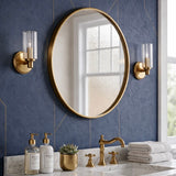 Jardin - Single Light Wall Sconce With Clear Ribbed Satin - Clear / Gold