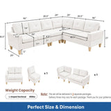 Modular L - Shaped Sectional Sofa 6 Seater 4 Piece Couch With Chaise
