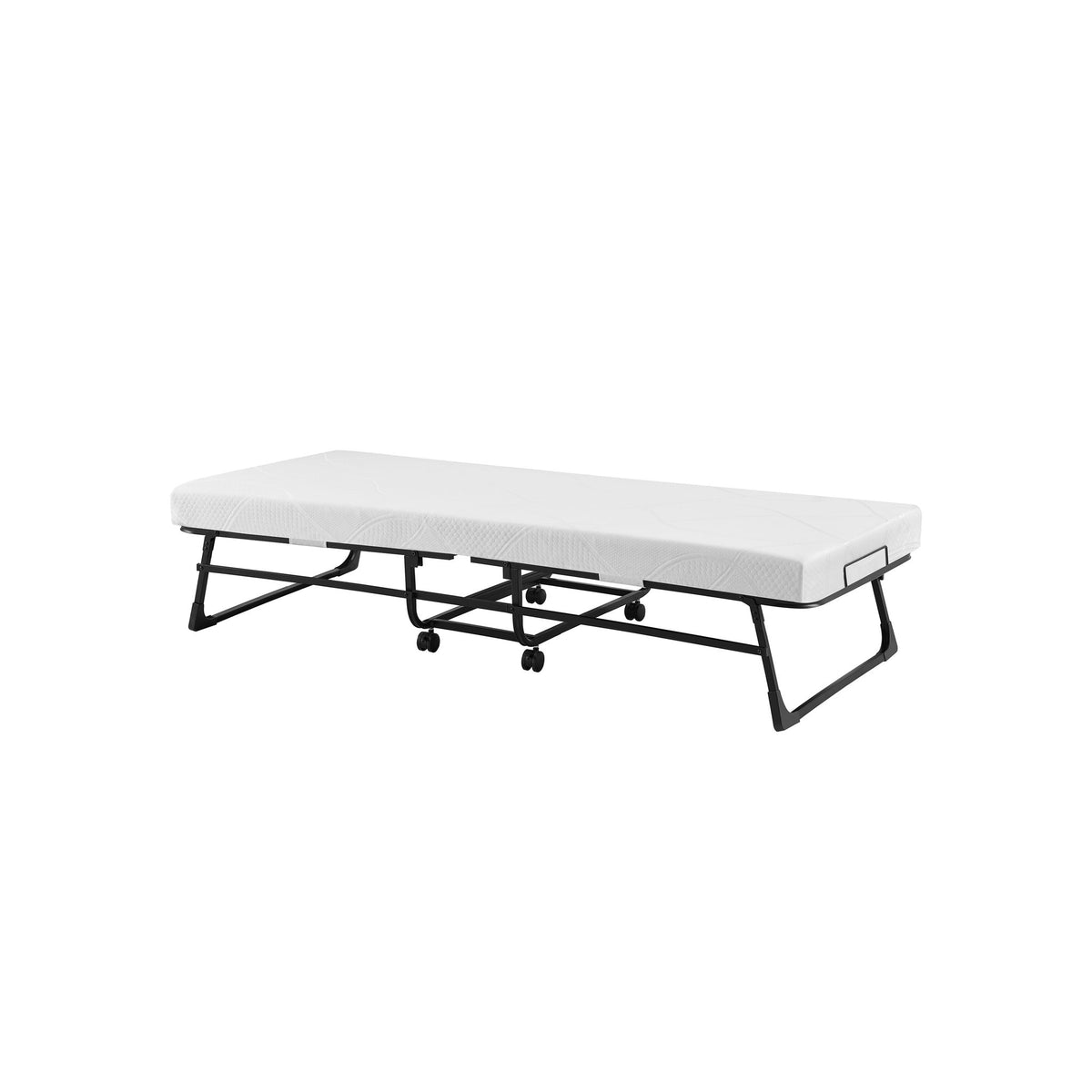 Folding Rollaway Bed With 4" Twin Mattress - White