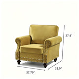 Upholstered Accent Armchair With Turned Legs For Living Room