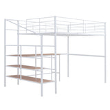 Loft Bed With Desk And Lateral Storage Ladder