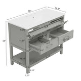 Bathroom Vanity With Ceramic Sink, Tip Out Tray & 2 Full Extension Drawers