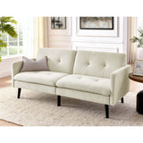 Easy Convert Futon Sofa With Tufted Back And Seat