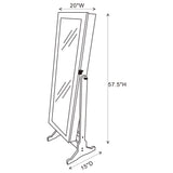 Rosalba - Jewelry Cheval Mirror With Tilting Full Length Mirror And Hidden Storage - Light Gray