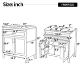 Bathroom Vanity With Sink Top, Adjustable Shelf, Door Organizers