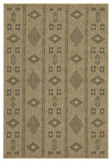 Earth - 2'7" X 7'3" Indoor, Outdoor Area Rug - Jute / Black