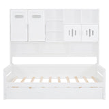 Daybed With All-In-One Cabinet And Shelf