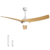 52" Ceiling Fan With 18W LED Light And Remote Control, 3 Blades DC Motor