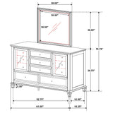 Dennis - 11 Drawer Dresser With Mirror - Cream White