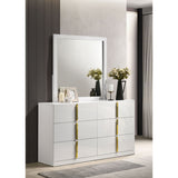 Lauryn - 6 Drawer Dresser With Mirror - Gloss White