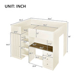 Loft Bed With Built In Wardrobe, Desk, Shelves, And Drawers