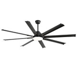 72" Large Design Ceiling Fan With Smart Remote Control, 6 Wind Speed DC Motor For Living Room - Black