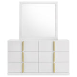Lauryn - 6 Drawer Dresser With Mirror - Gloss White