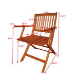 5 Piece Patio Dining Set, 4 Folding Chairs & 1 Dining Table, Indoor And Outdoor Universal - Teak