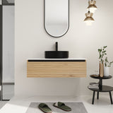 Wall Mounted Bathroom Vanity With Art Sink & 1 Soft Close Drawer
