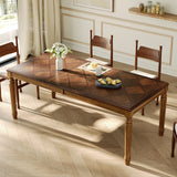 Rectangular Dining Table With Framed Top And Turned Legs - Walnut