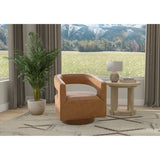 Swivel Accent Chair With Geometric Backrest