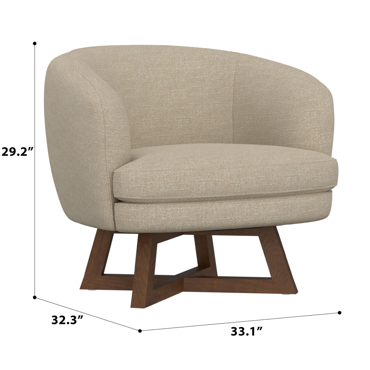 Swivel Accent Chair With Sculptural Base