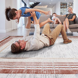 Marfi - 6' X 9' Bordered Area Rug - Brown / Ivory