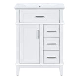 Modern Bathroom Vanity With Sink, Flip Drawer & 3 Drawers, Soft Close Hinges, Adjustable Shelf