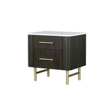 Clayten - Nightstand - Espresso / White Marble
