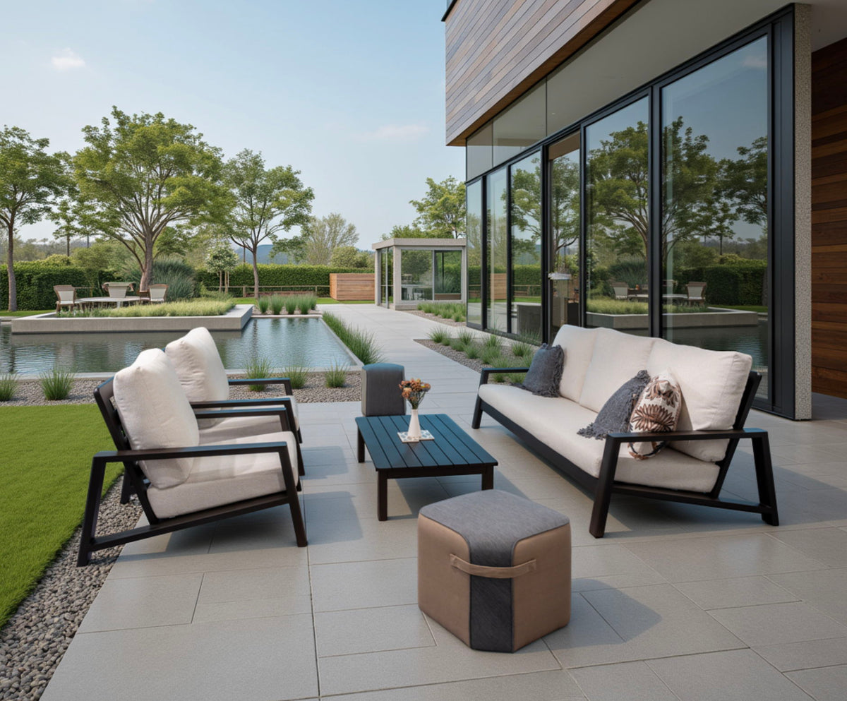 Verona - Seating Sofa - Dark Espresso / Gray / Off White
