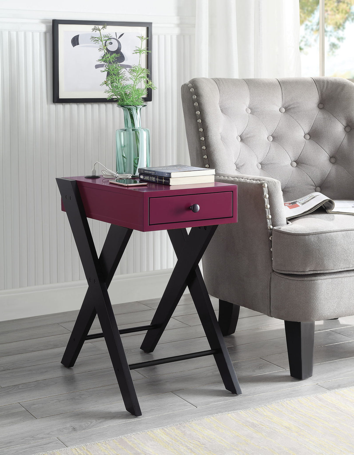 Fierce - Accent Table With Built In USB Port