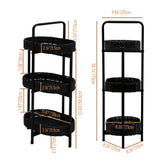 Modern 3 Tier Handwoven Side Table With Oval Organizer