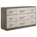 Edmondson - 9 Drawer Dresser With Hidden Jewelry Tray - Natural / Gray