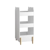 Bear Shaped Bookshelf With Chalkboard Side, 3 Tier Storage Organizer For Playroom - White