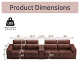 Modular Sofa With Recliners And Cup Holders Sectional Set