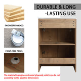 48" Freestanding Bathroom Vanity With Sink And 2 Storage Cabinets, Soft Closing Door - Imitative Oak / White