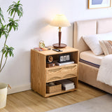 Nightstand With USB Ports & Outlet Hole, End Table With Drawer