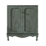 Vintage Bathroom Vanity With Ceramic Sink, Adjustable Shelves