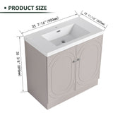 Contemporary Freestanding Bathroom Vanity With Resin Sink & Soft-Close Cabinet Doors