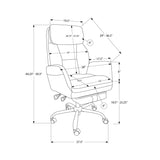 Office Chair With Adjustable Height, Armrests, Ergonomic Design - Dark Gray