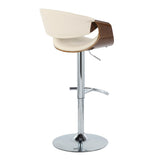 Symphony - Mid Century Modern Adjustable Barstool & Swivel With Rounded T Footrest (Set of 2)