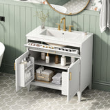 Bathroom Vanity With Sink Top, Adjustable Shelf, Door Organizers