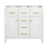 Freestanding Bathroom Vanity With 4 Drawers & 2 Cabinets, Frame Storage Cabinet Only