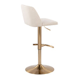 Toriano - Contemporary Adjustable Barstool With Swivel With Rounded T Footrest (Set of 2)