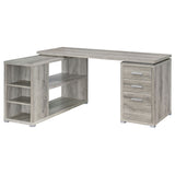 Tona - L-Shape Computer Desk With 3 Drawers And 5 Shelves