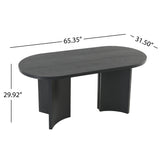 Dining Table With Curved Legs - Black