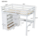 Loft Bed With Built In Wardrobe, Desk, Shelves And Drawers