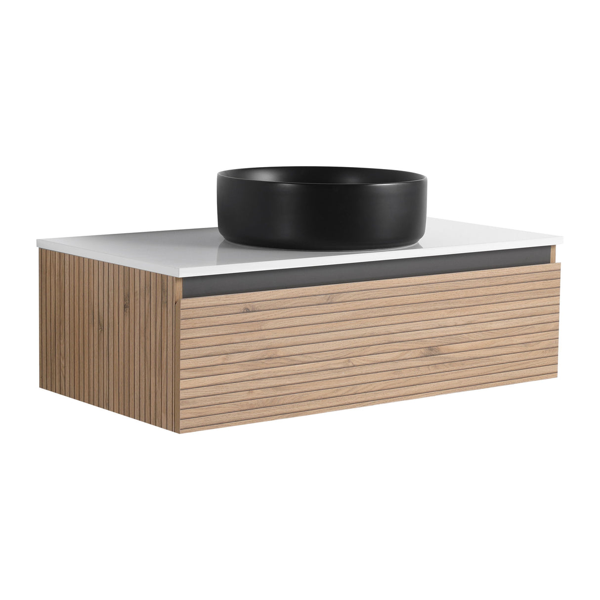 Wall Mounted Bathroom Vanity With Art Sink & 1 Soft Close Drawer