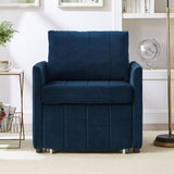 Upholstered Convertible Sleeper Sofa With 5 Position Backrest, Side Pockets, Storage